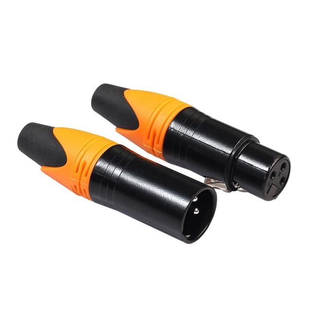 Kuymtek 1 par de conectores de cable de audio XLR de 3 pines macho hembra DIY (naranja) Kuymtek Componentes de la computadora