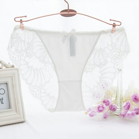 Underwear for Women in Clearance Women Sexy Lace Underwear Lingerie Thongs Panties Ladies Underwear Underpants White M