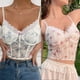 thumbnail image 2 of Summer Women Bralette Floral Lace Corset Cami Crop Tops Sexy Underwear Bra Women Fashion All-match Camisole for Tank Top Purple L, 2 of 4