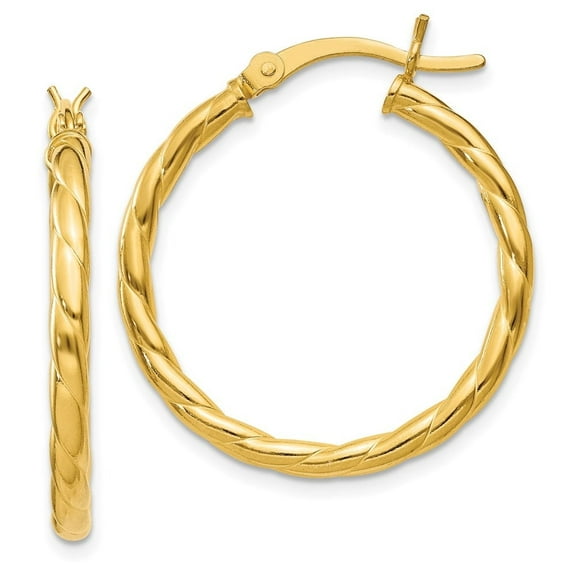 Auriga Fine Jewelry 925 Sterling Silver Gold Flash Plated Twisted 3x25mm Hoop Earrings for Women