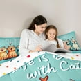 thumbnail image 5 of Manfei Animal Cat 3 Pieces Queen Comforter Set for Boys Girls,Cartoon Animal Ultra Soft Bedding Sets,Kawaii Pet Bedding Comforter Set Breathable,Breathable Home Decor,Reversible, 5 of 8