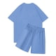 thumbnail image 3 of Sueño Conjunto de camisetas y pantalones cortos con cuello redondo y manga corta con estampado NOFS informal a la moda para hombre Cielo azul S, 3 of 3