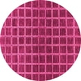 thumbnail image 1 of Ahgly Company Indoor Round Checkered Pink Modern Area Rugs, 5' Round, 1 of 4