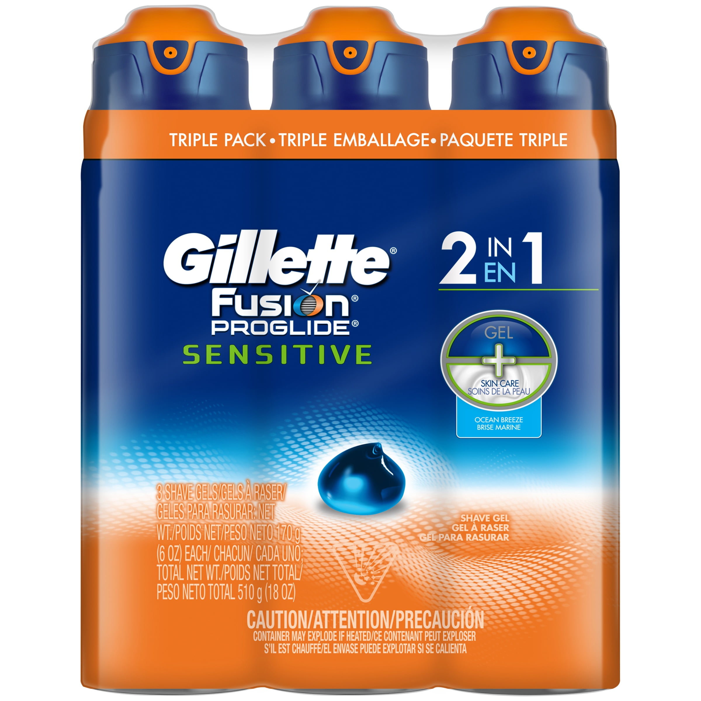 Gillette® Fusion® ProGlide® Sensitive 2in1 Ocean Breeze Shave Gel 36