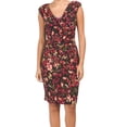 thumbnail image 2 of Anne Klein Women's Valerie Floral Print Cowl Neck Mini Dress-Black/Red / 6, 2 of 4