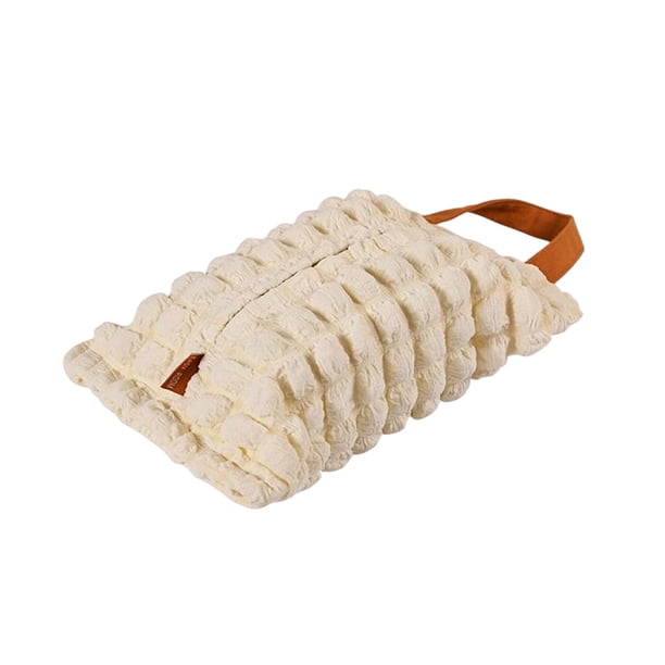 Dispensador de servilletas de papel de sobremesa, caja para guardar pañuelos faciales, porta servilletas de papel Beige Grande