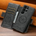 thumbnail image 2 of Dteck Magnetic Wallet Case for Samsung Galaxy S25 Ultra, Shockproof PU Leather TPU Wireless Charging Card & Cash Slots Anti-Scratch Rugged Protection Case, Black, 2 of 12