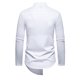 thumbnail image 4 of Blusa y camisa de manga larga con cuello alto para hombre, informal, lisa, a la moda, con botones, de poliéster, 4 of 8