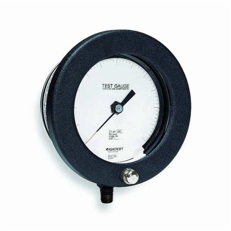 Test Pressure Gauge 0 to 15 psi 4 1/2 in Dial 1/4 in NPT Bottom Location Aluminum Case Material