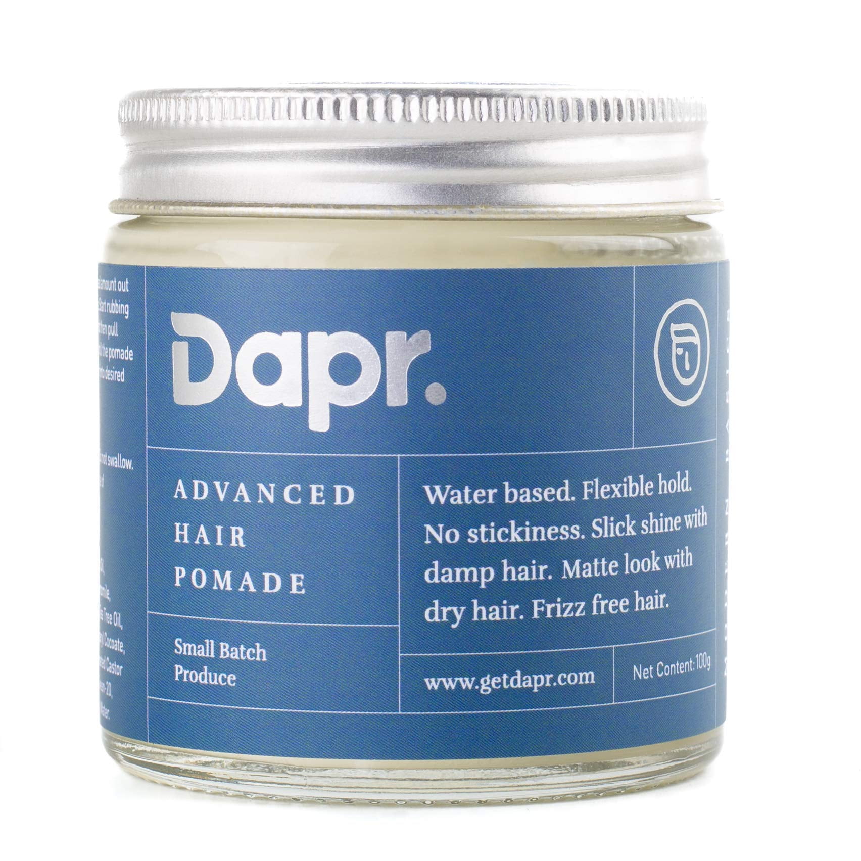 Dapr. Advanced Hair Pomade (100 Grams) Wet Or Matte Look Flexible Hold Water Based Made
