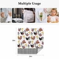 thumbnail image 5 of Farmhouse Rooster Cloth Napkins, Country Watercolor Flowers Black Plaid Washable and Reusable Dinner Napkins Set of 8, Table Napkin for Kitchen Party Birthday Wedding Hotel Housewarming 20"x20", 5 of 9