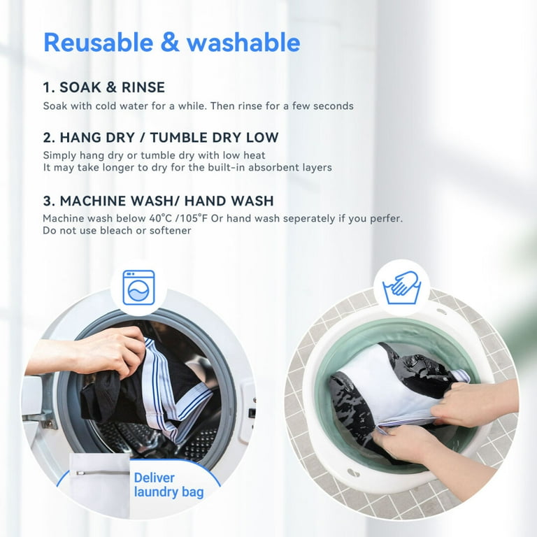 CARER Mens Incontinence Underwear 1-Pack Cotton Washable Reusable 
