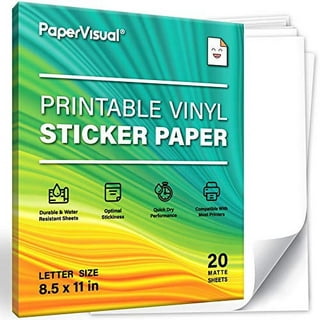 Koala Printable Vinyl Sticker Paper for Inkjet Printer - 100 Sheets Sticker Printer Paper Matte White, Waterproof Sticker Paper 8.5x11 inch, Work with