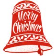 thumbnail image 2 of Red Glittered Christmas Bell Signs Festive Holiday Decoration 18" x 16", 2 of 2