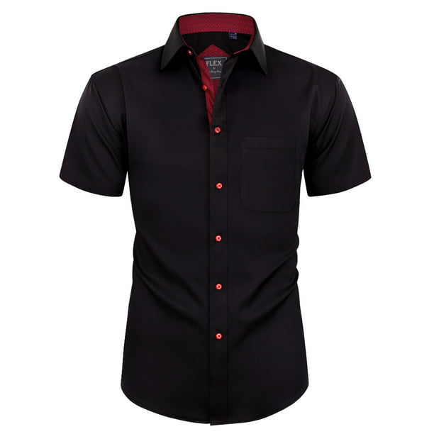 Alimens & Gentle Stretch Short Sleeve Dress Shirt Regular Fit Business ...