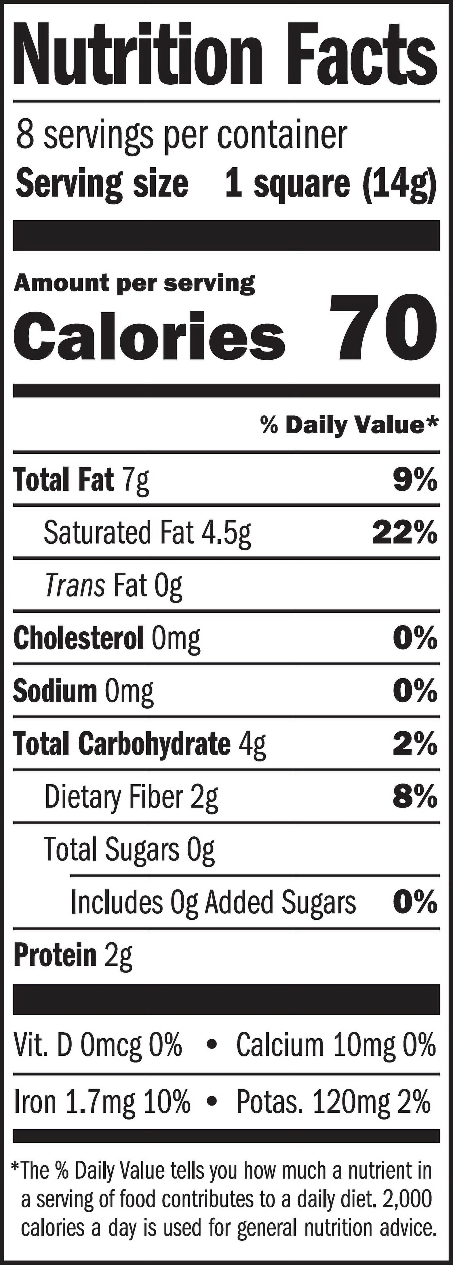 Mill City Organics Unsweetened Chocolate Baking bar
