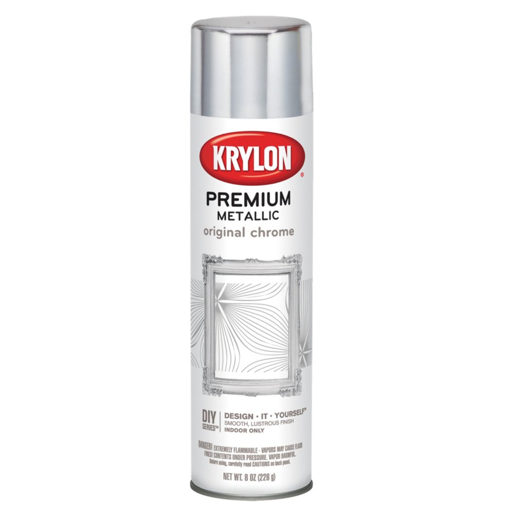 Krylon Premium Metallic Coating Original Chrome Spray Paint, 8 Oz
