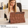 thumbnail image 3 of Case for Samsung Galaxy Tab S10 Plus/ S9 FE Plus/ S9 Plus 12.4 inch, Brown Leather Folio Stand with Pencil Holder & Card Slot, 3 of 7