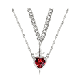 thumbnail image 1 of "Collares De Amistad Espada Y Corazón Para Mujer  Lab.G plata con rojo ", 1 of 5