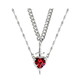 thumbnail image 1 of "Collares De Amistad Espada Y Corazón Para Mujer  Lab.G plata con rojo ", 1 of 5