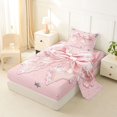 thumbnail image 2 of Manfei Pink Princess Bow Twin Sheet Sets, Cute Glitter Print Bedding for Girls Women, 3pcs, 2 of 5