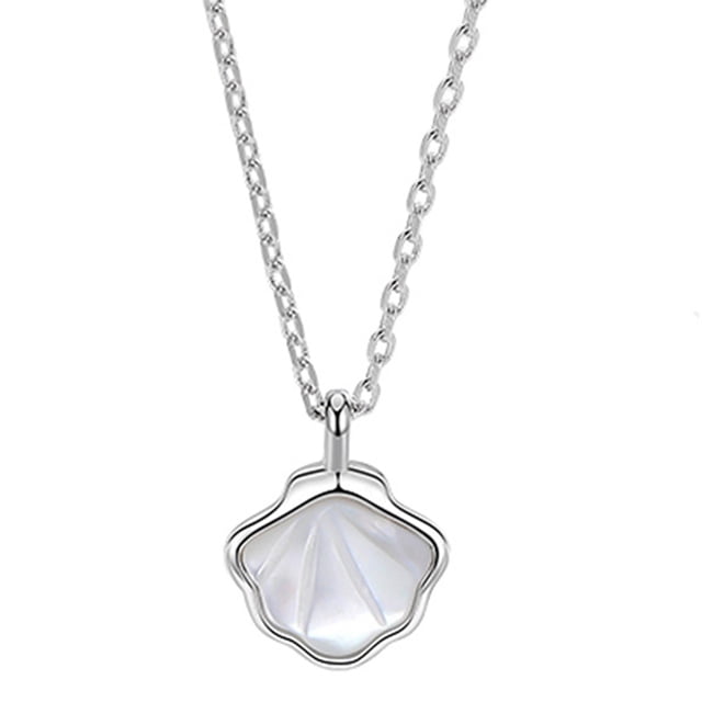 Pendentif Collier Shell Silver: Collier de chaîne de collier de charme mignon pour la Saint-Valentin