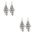 thumbnail image 1 of Qarigey Paquete de 2 pendientes de moda largos multicapa con borlas Boho galvanoplastia accesorios de mujer Día de San Valentín para Negro 2piezas, 1 of 6