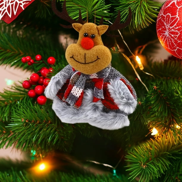 Adornos navideños, Regalos navideños, Colgante de tela navideño, Muñeco navideño pequeño, Colgante pequeño para árbol de Navidad, Adornos para colgar en el árbol de Navidad, Colgante pequeño de regalo