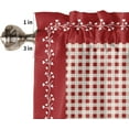 thumbnail image 5 of Valentines Pink Plaid 3 PCS Kitchen Curtain Valance and Tiers Set,Rod Pocket Small Half Tier Valances Window Curtains Panel,Red Valentines Day Holiday Spring Leaves 55"x24" (Set of 2 Tiers & Valance), 5 of 5