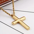 thumbnail image 4 of QQTDFG High Quality Women Mens Stainless Steel Cross Pendant Necklace Chain Gold/Silver-Gold, 4 of 6