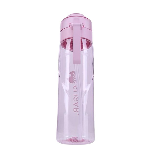 Botella de agua con sabor de 650 ml con pajita para beber más taza reutilizable de agua (rosa) DQrwqpou Para Estrenar