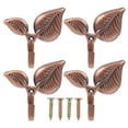 thumbnail image 1 of Ganchos de pared individuales con forma de hoja de Metal, ganchos de hierro Vintage para abrigos, perchas rústicas montadas en la pared para el hogar, bufanda, bolso, llave de toalla, 4 Uds., 1 of 5