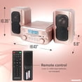 thumbnail image 4 of Magnavox MM435M2-RG Sistema compacto de estantería para CD de 3 piezas con radio estéreo FM digital, tecnología inalámbrica Bluetooth y control remoto en oro rosa | Pantalla LCD | Compatible con puert, 4 of 5