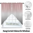 thumbnail image 3 of Swag Curtains Valances for Windows, Pink Gray Gradient Short Kitchen Window Curtains Over Sink, Abstract Watercolor Cafe Curtains Panel Set Of 2,Rod Pocket, 36 Inches Length, 3 of 8