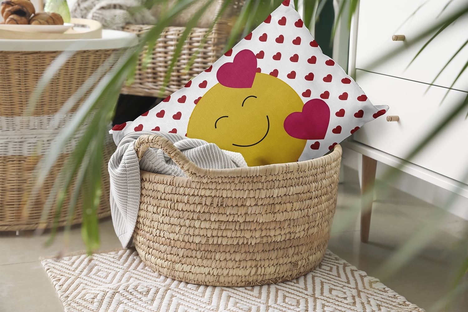 20" x 14" Simply Daisy Love Emoji Polyester Indoor/Outdoor Pillow, Buddah Qty 1