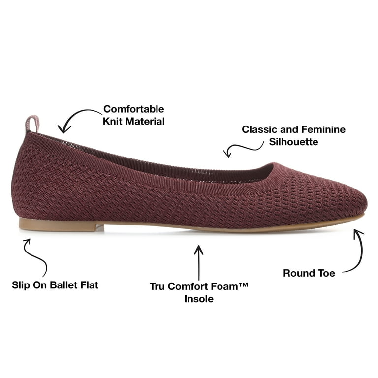 Journee Collection Womens Maryann Tru Comfort Foam Narrow Width Slip On Round Toe Ballet Flats Walmart