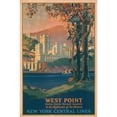 thumbnail image 2 of Frank Hazell 13x18 Gold Ornate Wood Frame and Double Matted Museum Art Print Titled - West Point, United States Military Academy, in the Highlands of the Hudson. New York Central Lines (1920, 2 of 4