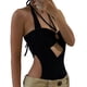 thumbnail image 1 of Body Halter para Mujer, Moda, Delgado, Suave, Elasticidad, Color Puro, Body con V Profundo, Top de Tubo para Trabajo de Oficina, Vida Diaria, Negro S, 1 of 6