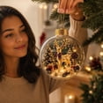 thumbnail image 5 of 6PCS Glowing Christmas Ornaments - Mini Gold Light-Up Christmas Ball Ornaments - Christmas Tree Ornament with Warm LED Light for Tree Mantel, Holiday Scene Decoration & Gift, 5 of 7