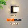 thumbnail image 3 of Aplique de pared LED para exteriores con sensor de movimiento CA 85-265 V, 6 W, 12 W, iluminación exterior, decoración de jardín, foco de luz LED para exteriores, 3 of 5