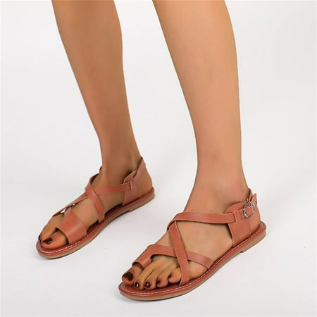 

Fanxing Back to School Drop Deals Ladies Sandals Bling Jeweled Orthopedic Sandals Dressy 2023 Casual Summer Glitter Wedge Sandal Shoes Brown 5.5