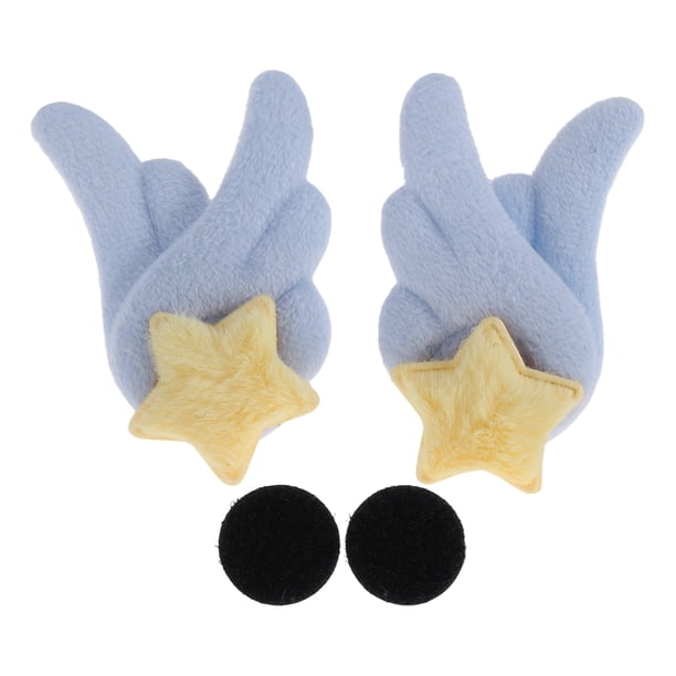 Accesorios de Casco de Motocicleta Decoración Alas de Estrella de Doble Capa para Cascos de Motocicleta Bicicleta Esquí Tela Azul Cielo Pegatina 1 Juego