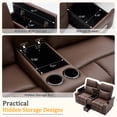 thumbnail image 6 of Korser Reclining Loveseat with Cup Holders,2-Seater Recliner Sofa with USB Ports & Type C Double Manual Recliner Chair for Living Room,Faux Leather,Brown, 6 of 7