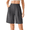 Dark Gray, variant on ShiftReady Shorts for Women Dressy Casual 7" - High Waisted Wide Leg Pleated Shorts with Pockets