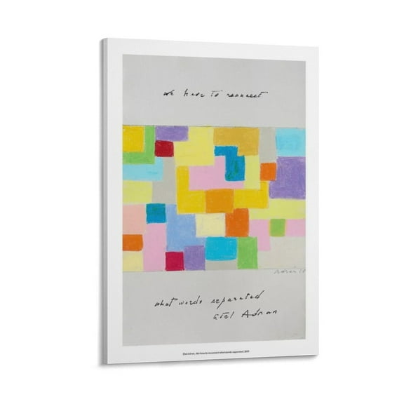 Etel Adnan We Have to Reconnect What Words Separated Posters Wall Art Painting Canvas Gift Living Room Prints Bedroom Decor Poster Artworks 16x24inch(40x60cm)