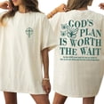 thumbnail image 3 of Christian Gods Plan Is Worth The Wait Graphic T-Shirt for Men and Women, 3 of 6