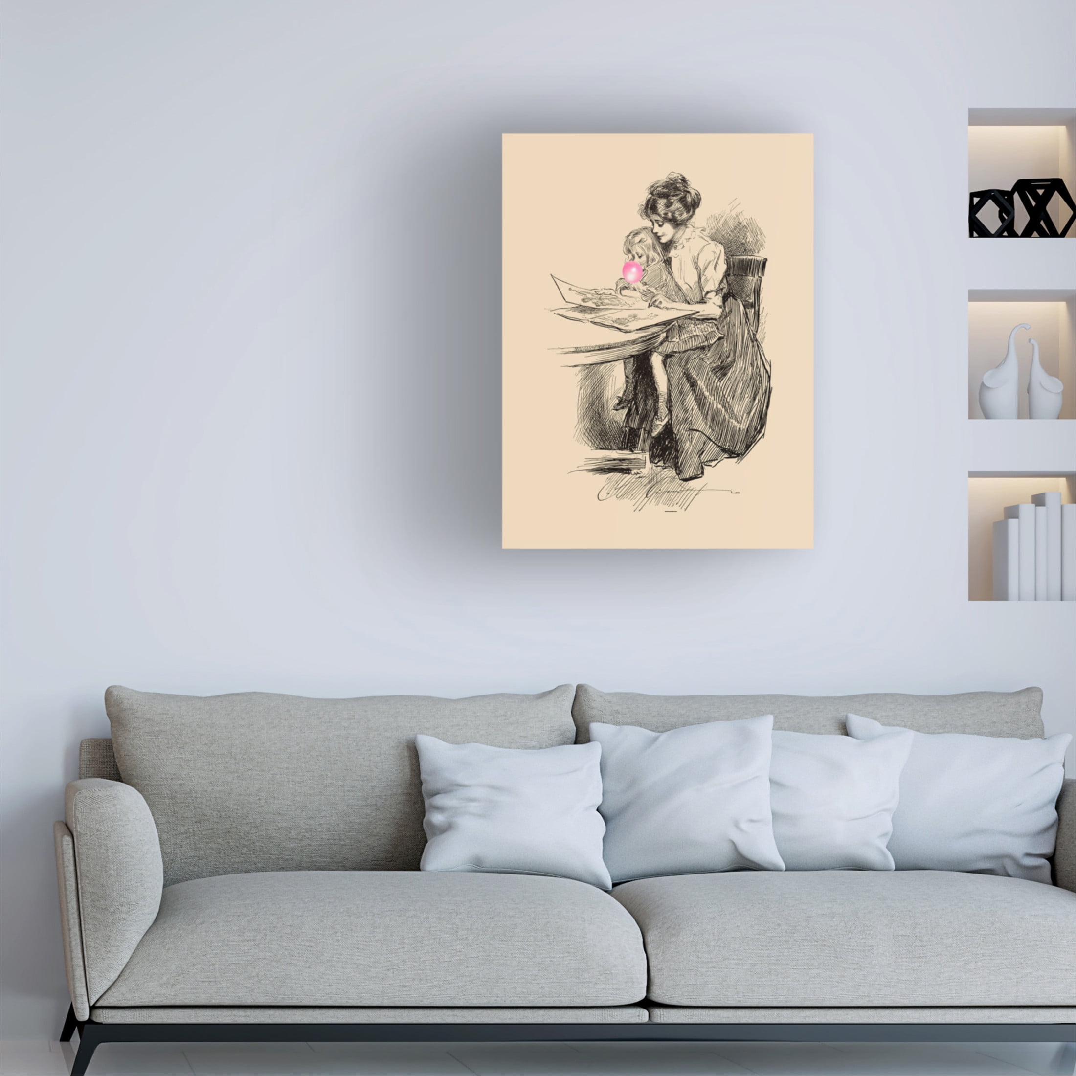 Canvas Wall Art - Alicia Longley 'Victorian Ladies Misbehaving VI' Wall Art for Living Room, Bedroom, or Office Décor by Trademark Fine Art - 24 x 32 Inches