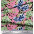 thumbnail image 3 of Soimoi Rayon Crepe Fabric Rabbit,Lilac & Pansy Floral Printed Craft Fabric by the Yard 46 Inch Wide, 3 of 3