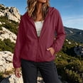 thumbnail image 5 of NominalSnug Womens Windbreaker Jacket Lightweight Full Zip up Long Sleeve Hooded Jacket with Pockets, 5 of 8