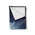 thumbnail image 2 of Outer Space Soft Flannel Fleece Throw Blanket, Spiral Galaxy Image Space and Stars Celestial Cosmos Expanse Universe Modern, Cozy Plush for Indoor and Outdoor Use, 60" x 80", Navy White, by Ambesonne, 2 of 5